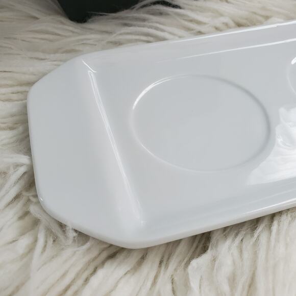 Fitz & Floyd Everyday White Modern Porcelain Trio Rectangular Serving Tray - Picture 4 of 6